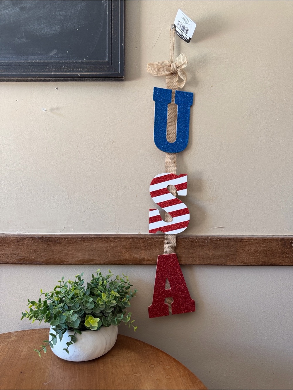 Hobby Lobby USA Hanging Wall Sign - Blue, Red, White